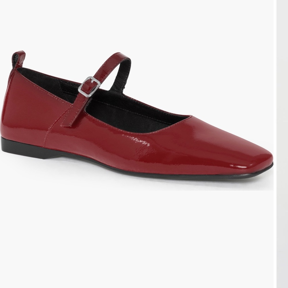 Vagabond Red Patent Leather Mary Jane Flats